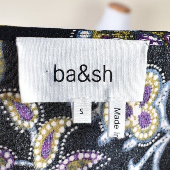 ba&sh Vienne Dress Noir Paisley Floral Midi - S - Picture 9 of 11